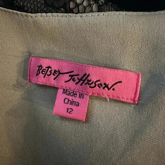 Betsey Johnson Tiered Black Dress Floral Pattern Lace Size 12 - Picture 13 of 15